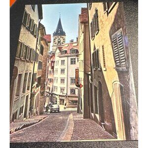 Vintage Zurich Altstadt Plalgasse St. Peter Postcard Sku 0316